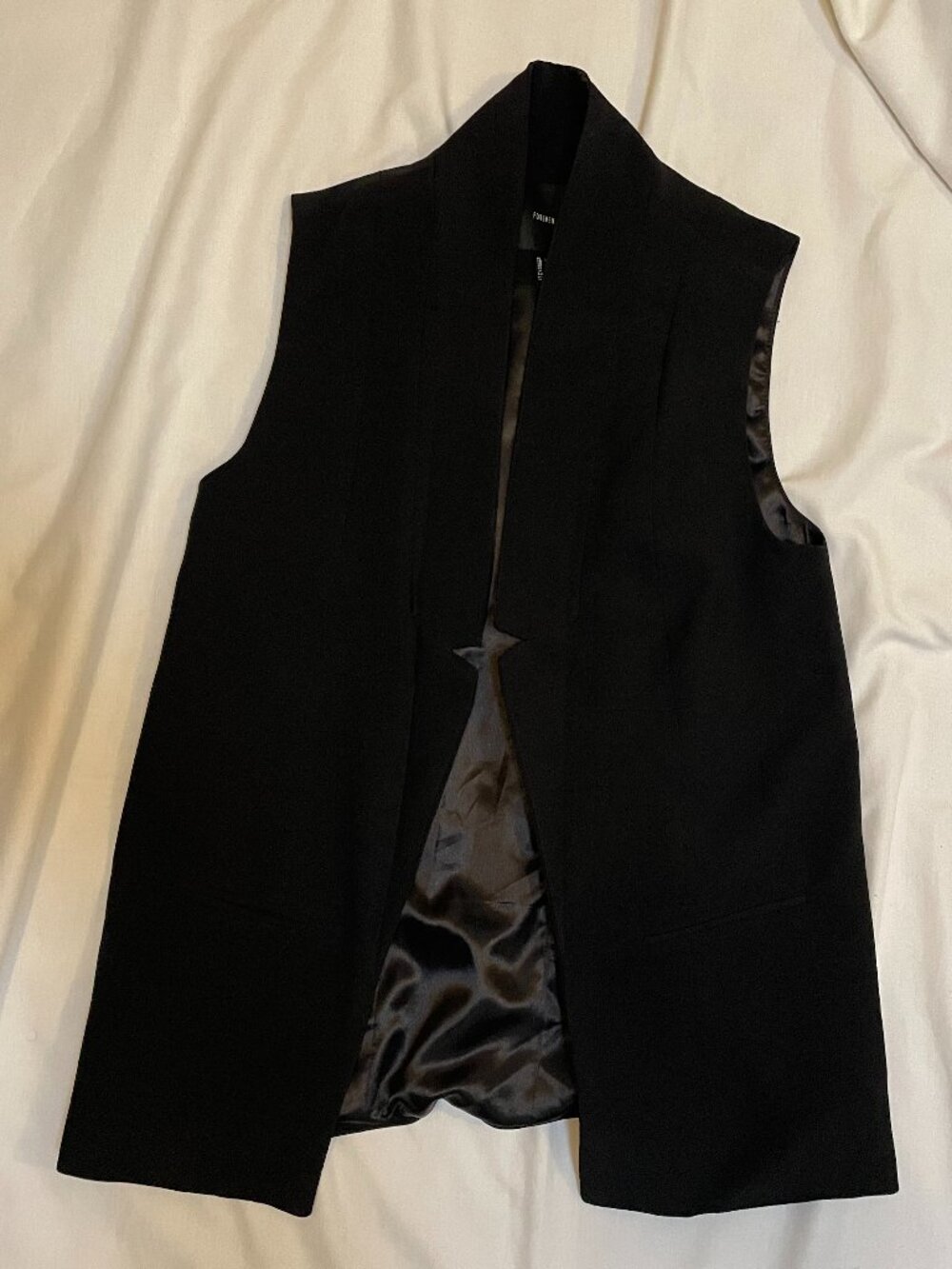Forever 21 Vest Womens Small Black Preowned